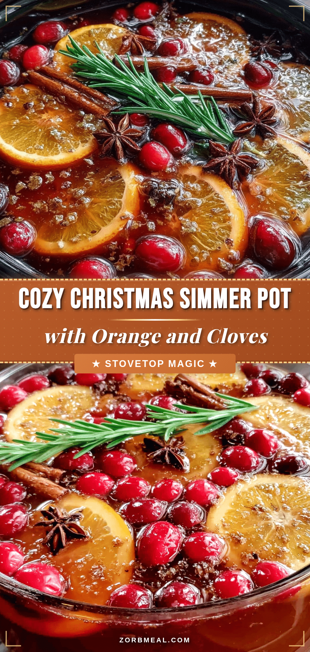 cozy Christmas simmer pot with orange and cloves recipe