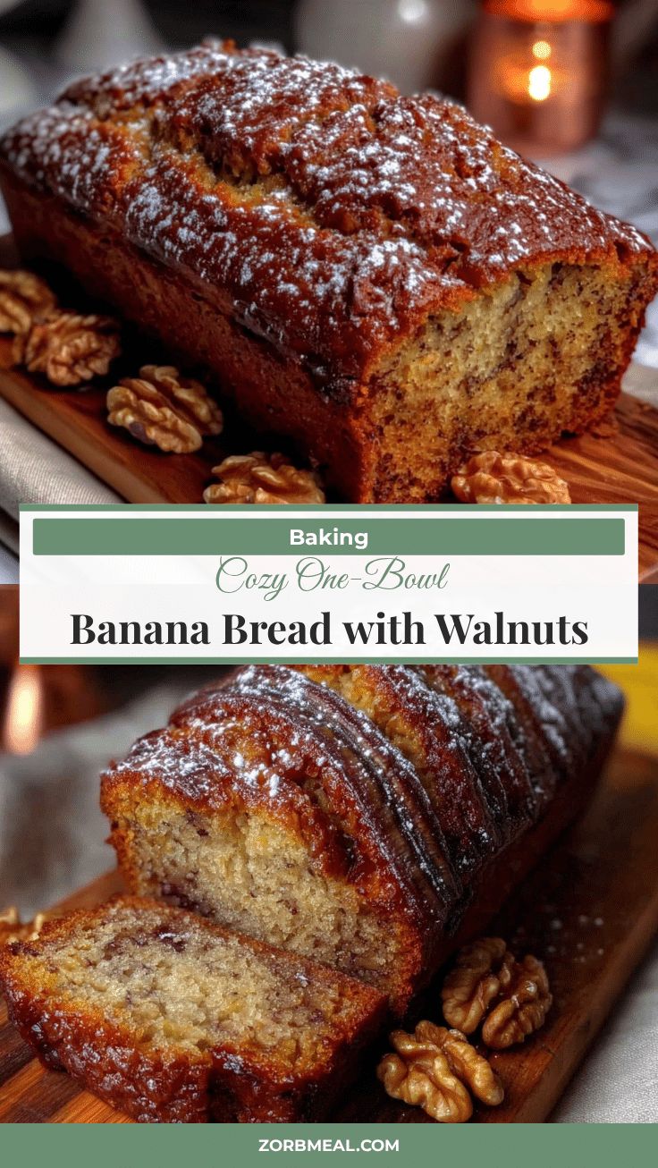 cozy one-bowl banana bread with walnuts recipe