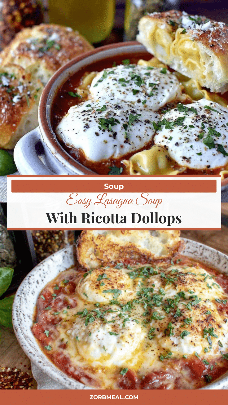 easy lasagna soup with ricotta dollops recipe