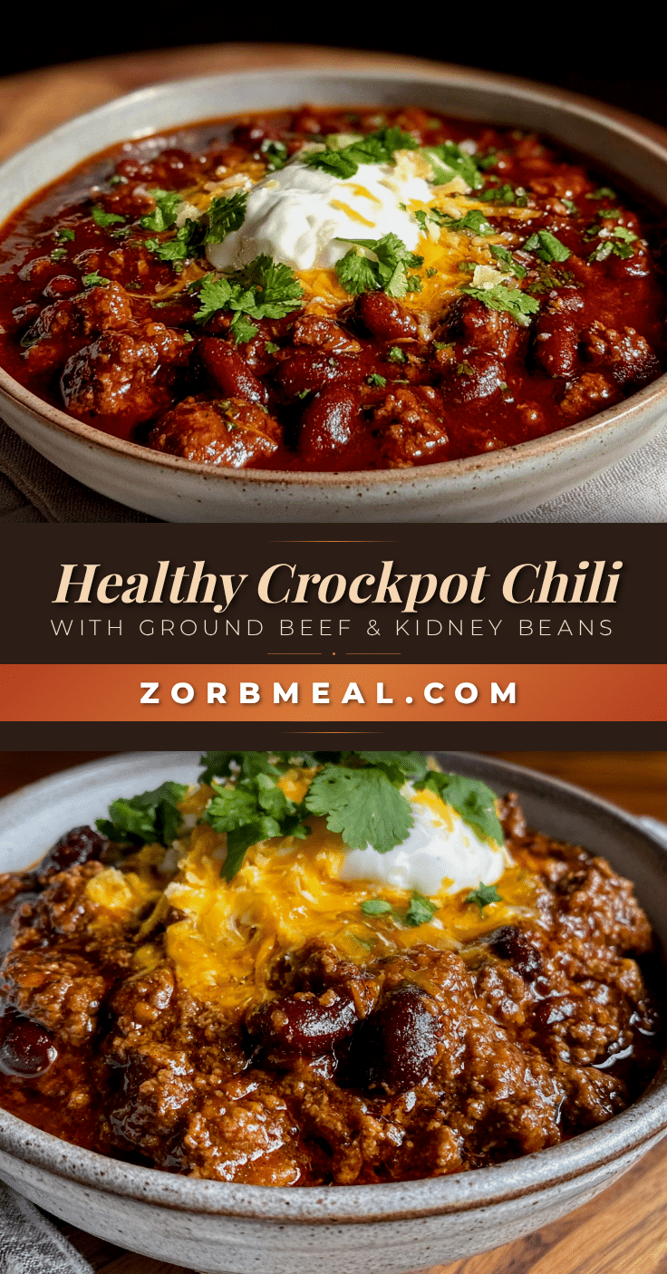 healthy crockpot chili with ground beef and kidney beans recipe