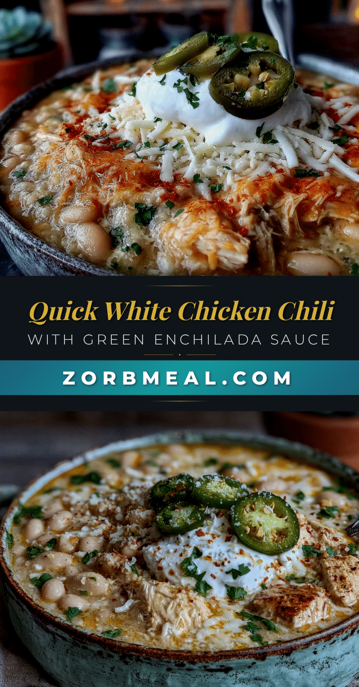quick white chicken chili with green enchilada sauce recipe