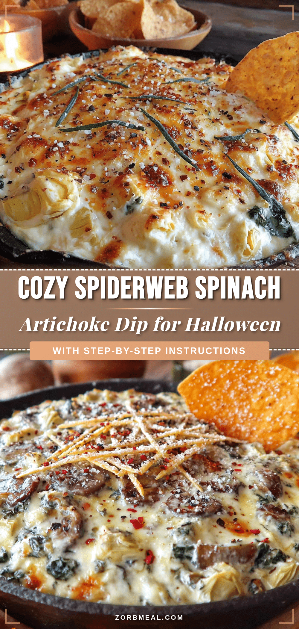 spiderweb spinach artichoke dip recipe