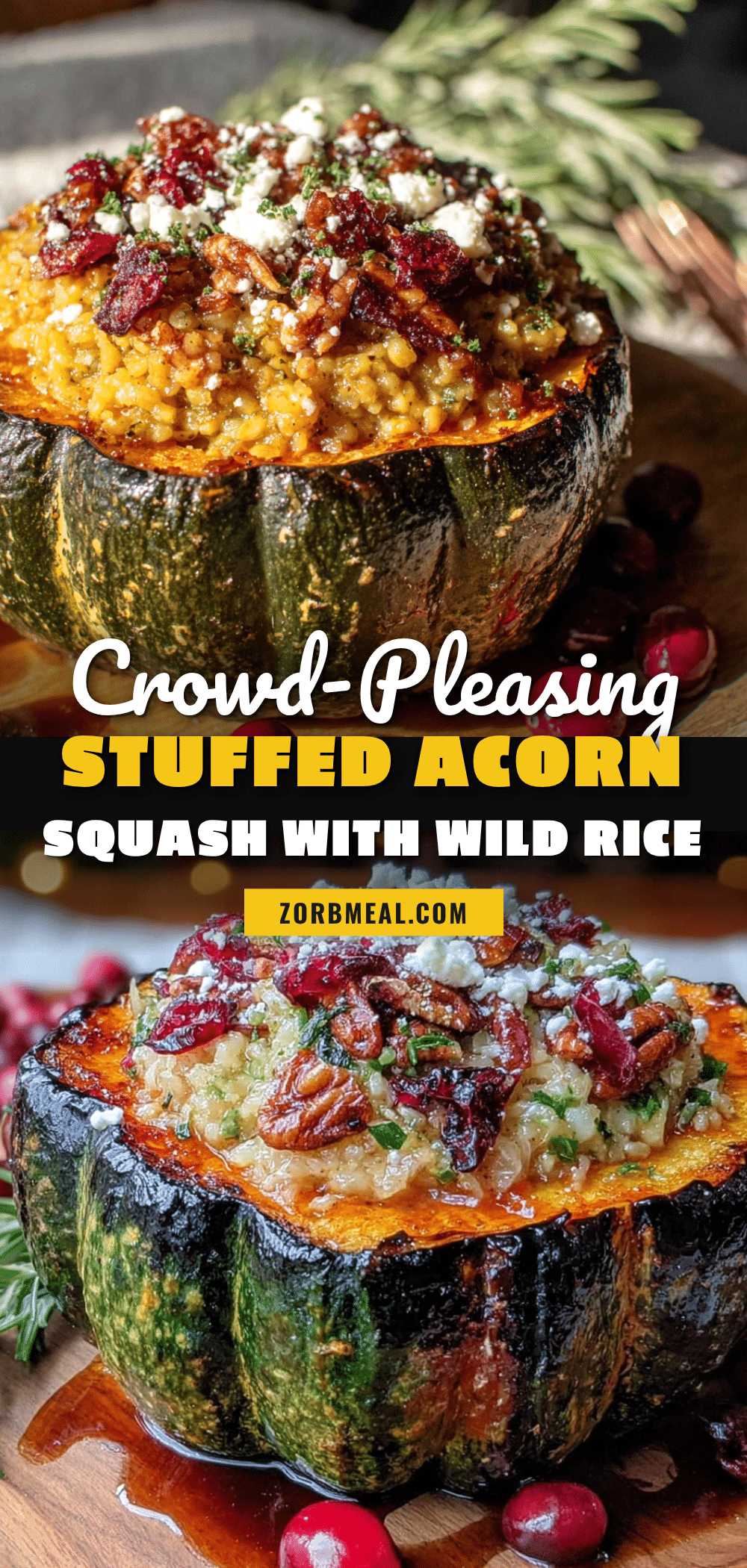 stuffed acorn squash with wild rice recipe