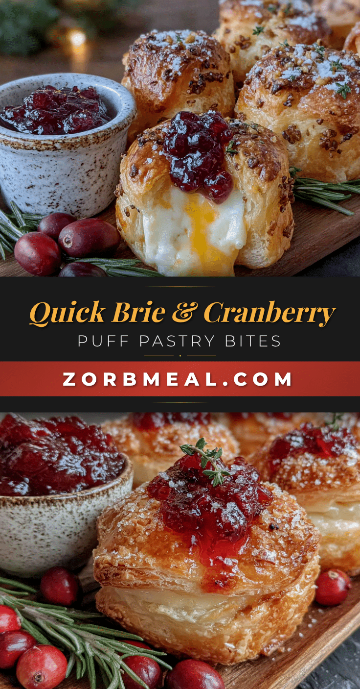 brie cranberry puff pastry bites recipe