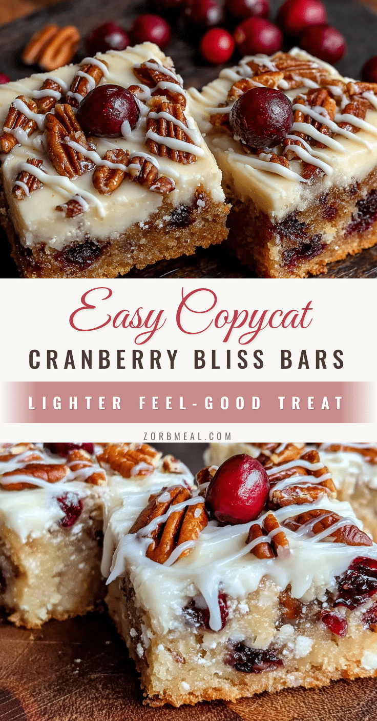 easy copycat cranberry bliss bars recipe
