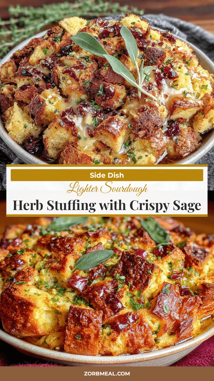 Lighter Sourdough Herb Stuffing recipe