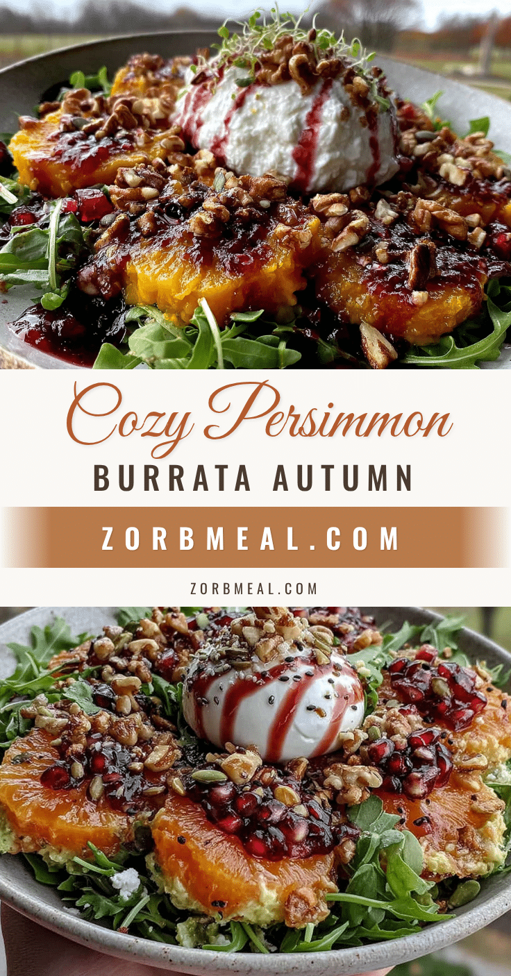 persimmon burrata autumn salad recipe