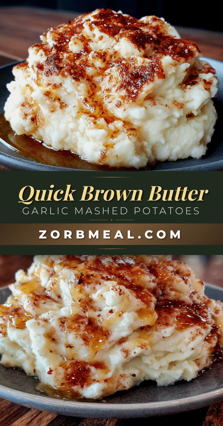 quick brown butter garlic mashed potatoes recipe